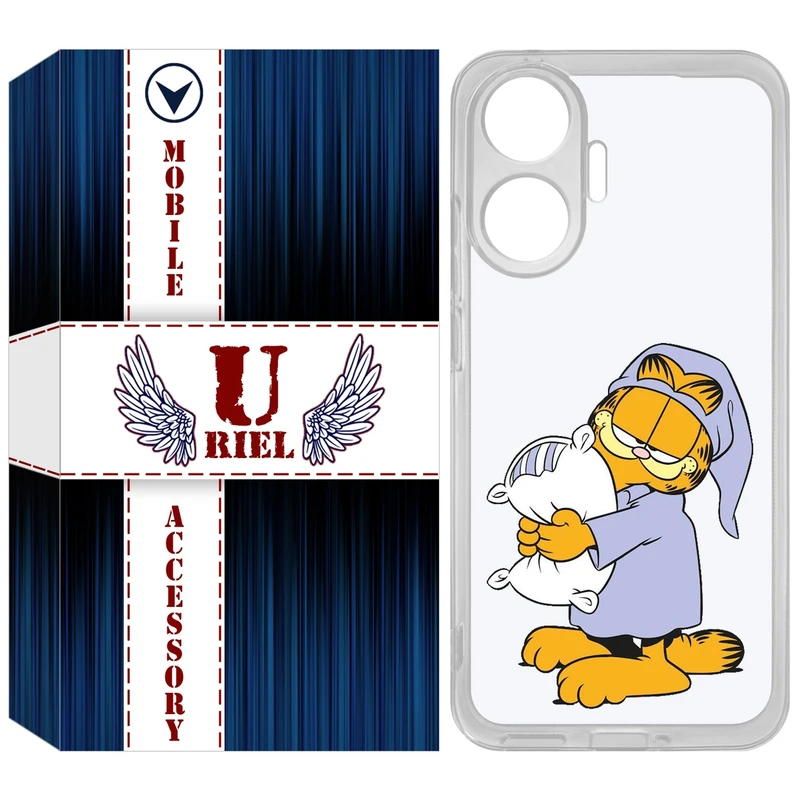 کاور یوریل مدل Clear کد 73 طرح گارفیلد خوابالو مناسب برای گوشی موبایل شیائومی Poco F7