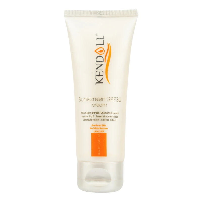 کرم ضد آفتاب بی رنگ کندال SPF30 مدل جوانه گندم مناسب انواع پوست حجم 40 میلی لیتر
