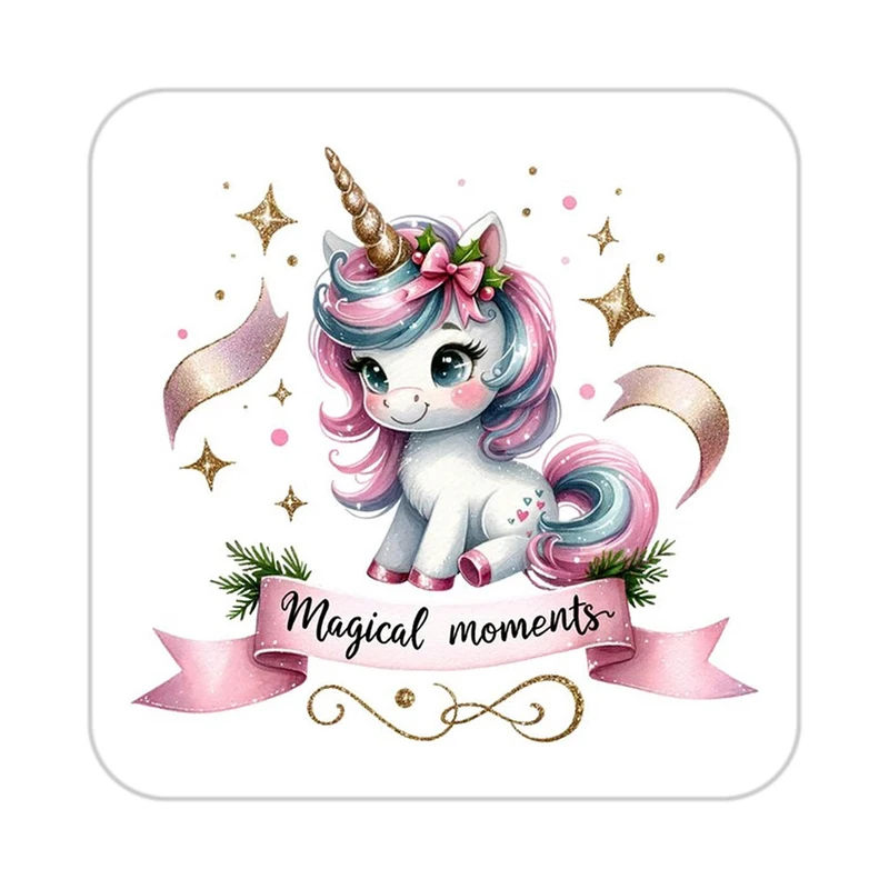 زیر لیوانی کاکتی طرح اسب تک شاخ و یونیکورن مدل mp33108