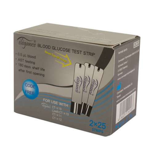 نوار تست قند خون الگانس کد 001  بسته 50 عددی