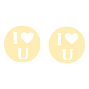 گوشواره طلا 18 عیار زنانه الن نار مدل N5136 طرح I LOVE U
