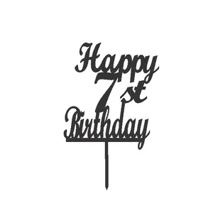 تاپر کیک طرح عدد 7 مدل happy birthday