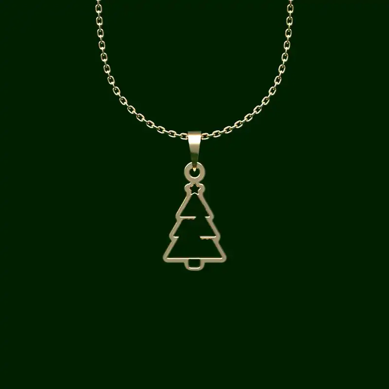گردنبند طلا 18 عیار زنانه مدوپد مدل درخت کریسمس کد HH2-1-1032