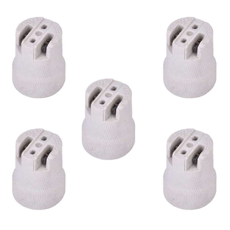 سرپیچ مدل سرامیکی E27 تونلی مجموعه 5 عددی