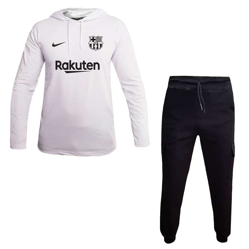 ست تی شرت کلاه دار و شلوار مردانه مدل بارسلونا کد H9001