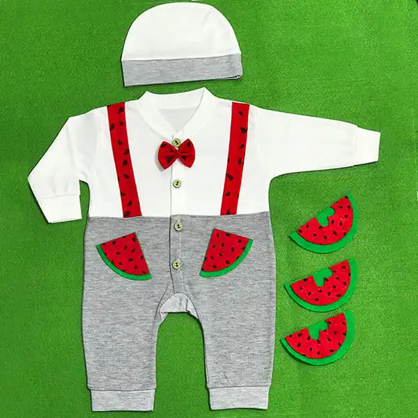 ست سرهمی و کلاه نوزادی مدل یلدا کد T2