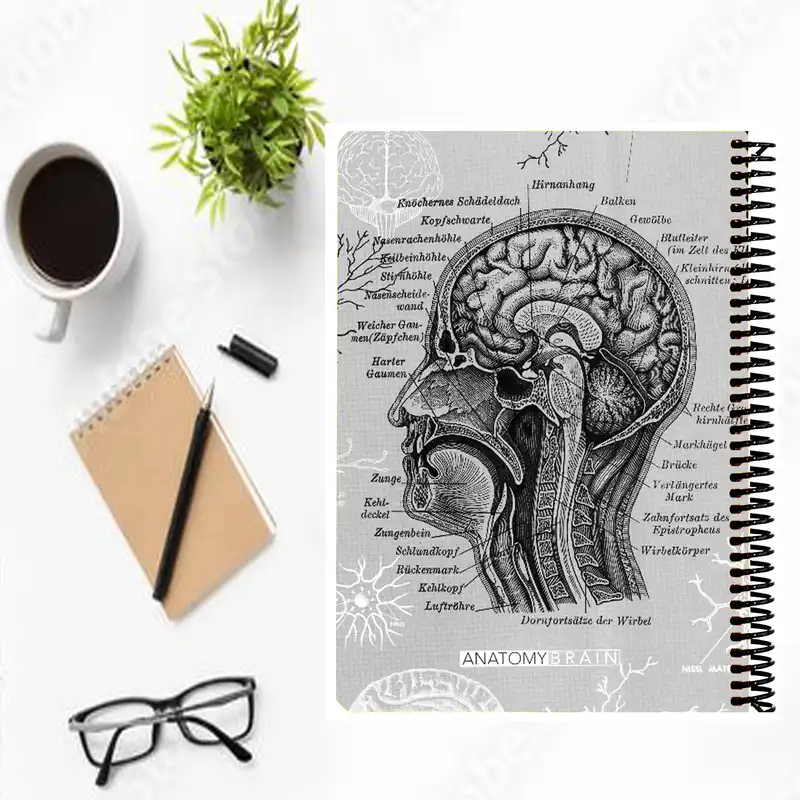 دفتر 100 برگ دات نوت طرح ANATOMY مدل BRAIN کد هاردB5