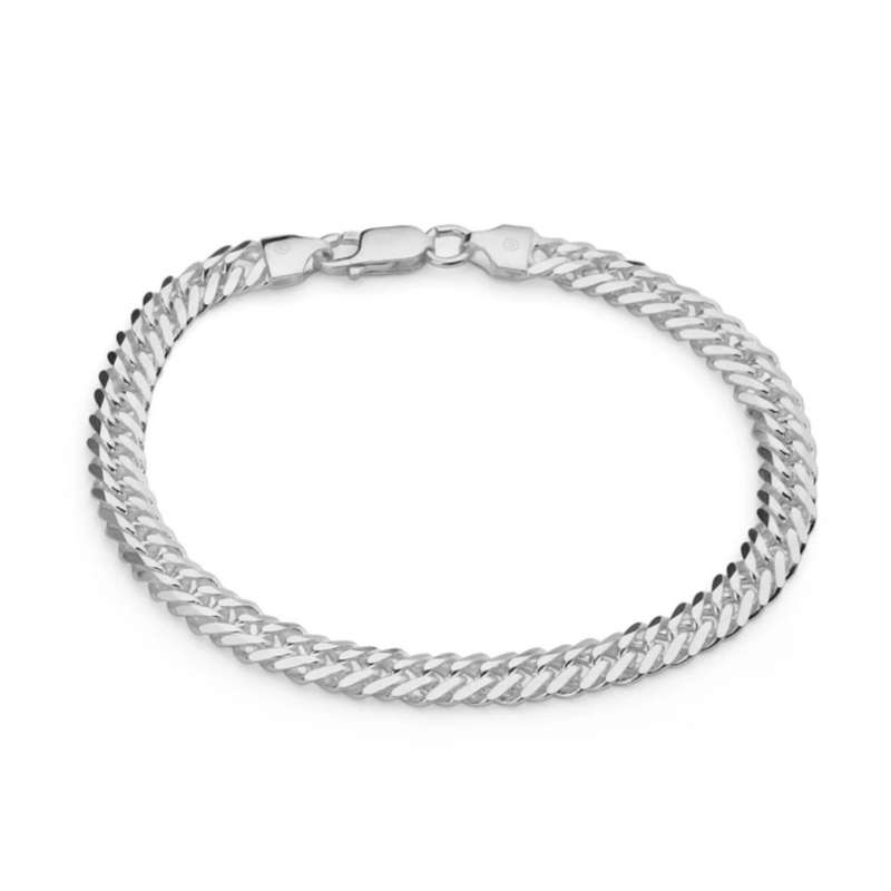 دستبند نقره مردانه مدل دوبل کد roz12