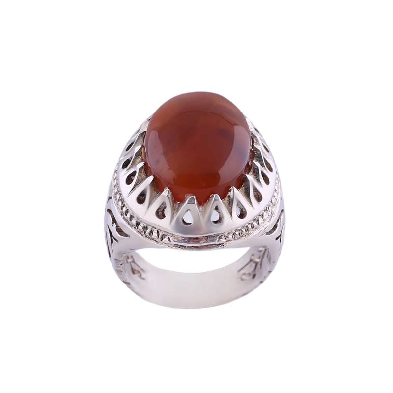 انگشتر نقره مردانه مدل عقیق یمنی کد MR0036