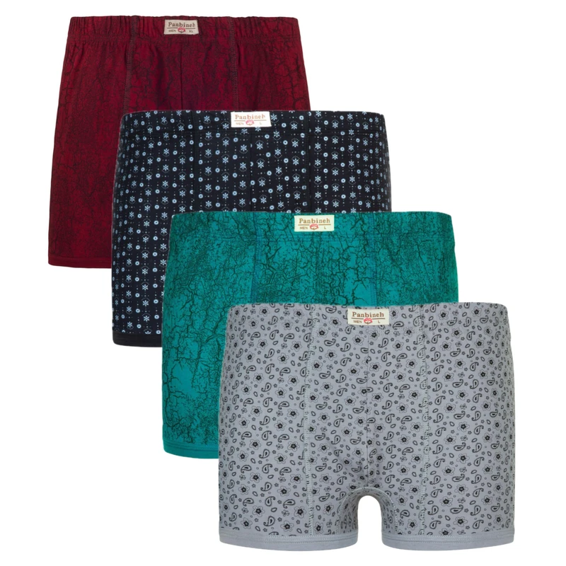 شورت نیم‌پا مردانه پنبینه مدل نخ پنبه خالص بسته 4 عددی