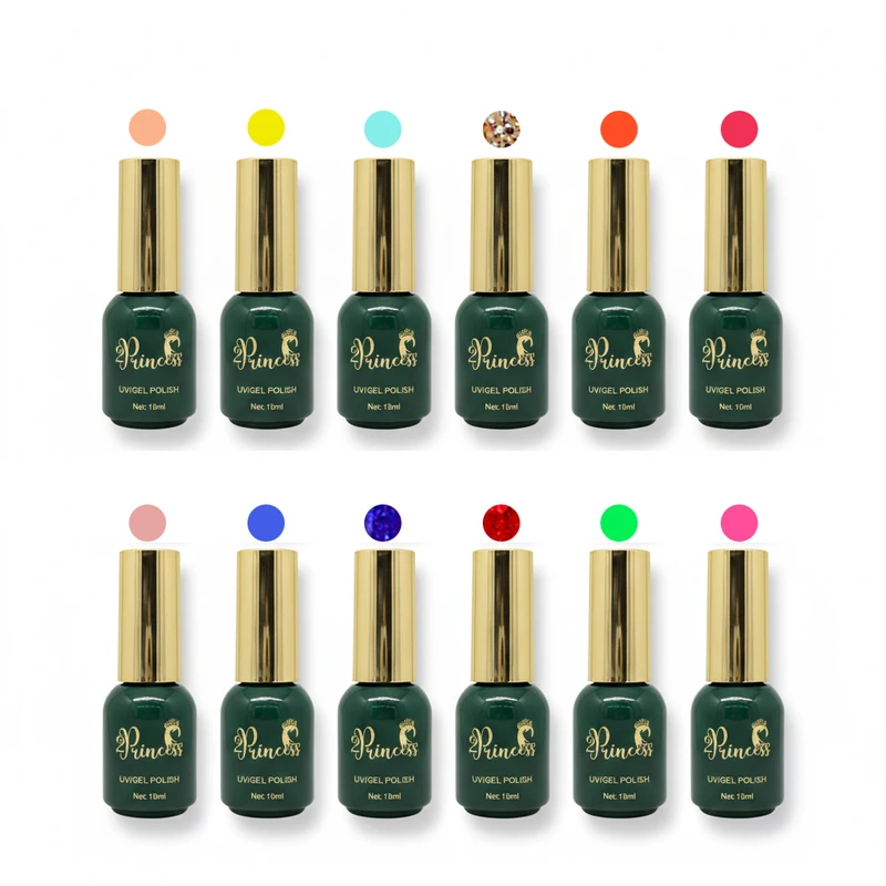 لاک ژل ناخن پرنسس مدل D-12 مجموعه 12 عددی