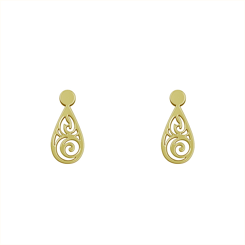 گوشواره طلا 18 عیار زنانه مدوپد مدل هندسی کد GA1-10516