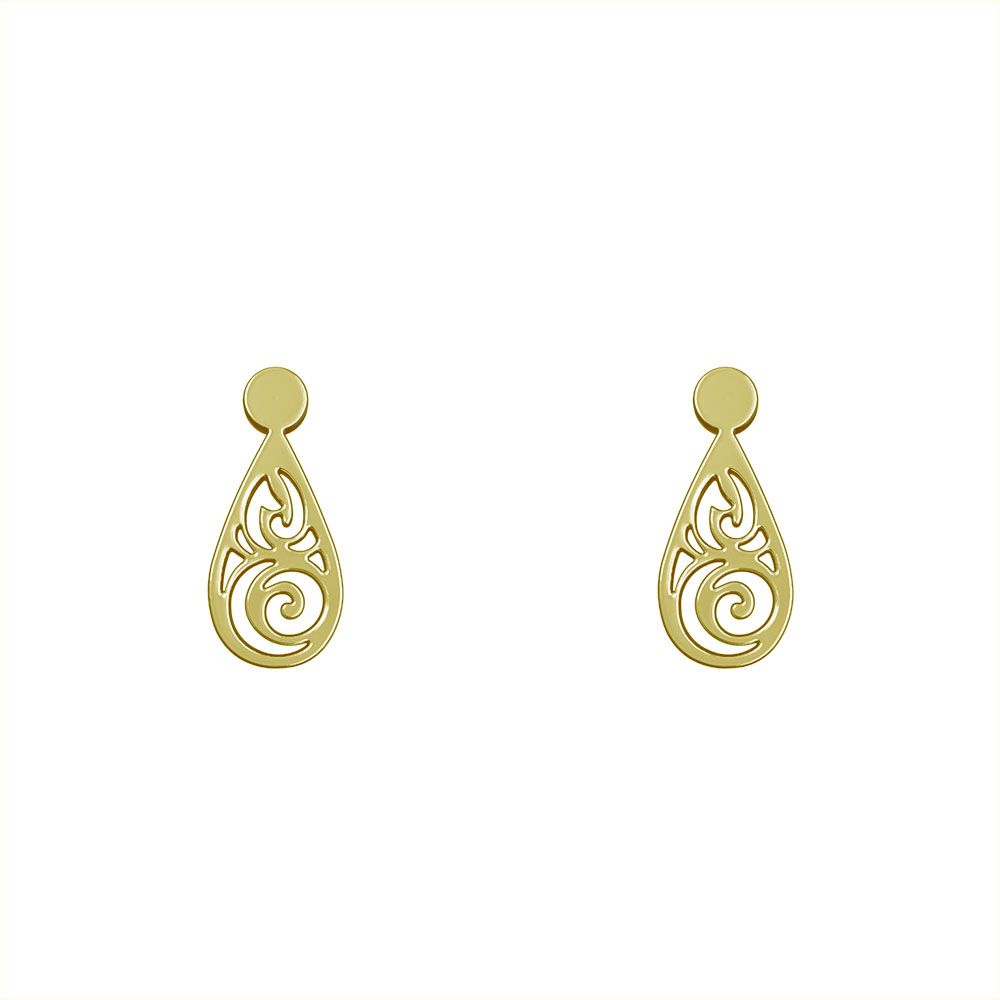 گوشواره طلا 18 عیار زنانه مدوپد مدل هندسی کد GA1-10516 -  - 2