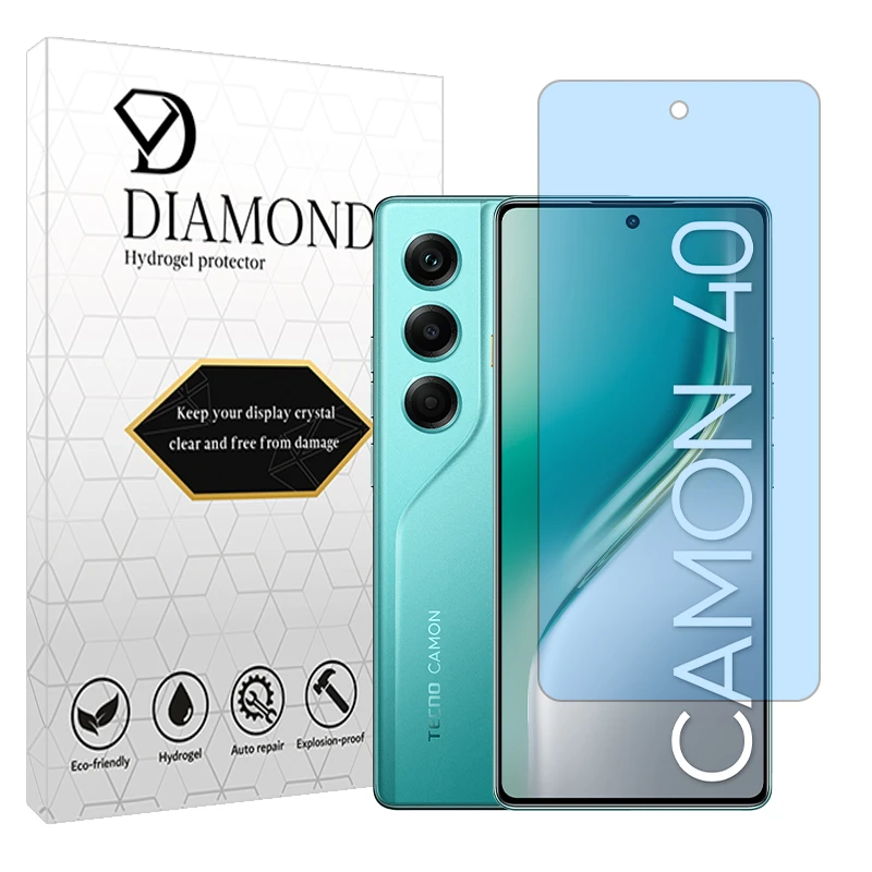 محافظ صفحه نمایش آنتی بلو دیاموند مدل هیدروژلی مناسب برای گوشی موبایل تکنو Camon 40