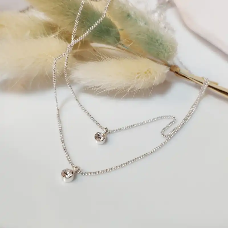 گردنبند زنانه مدل دو لاین