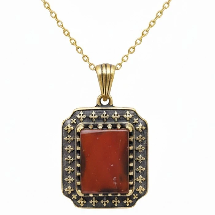 گردنبند زنانه مدل سنگ عقیق کد ۵۳۰۰