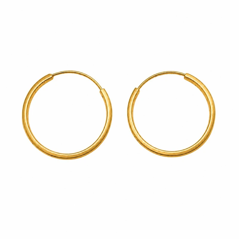 گوشواره حلقه‌ای طلا 18 عیار زنانه گالری طلای عیاره مدل ساده