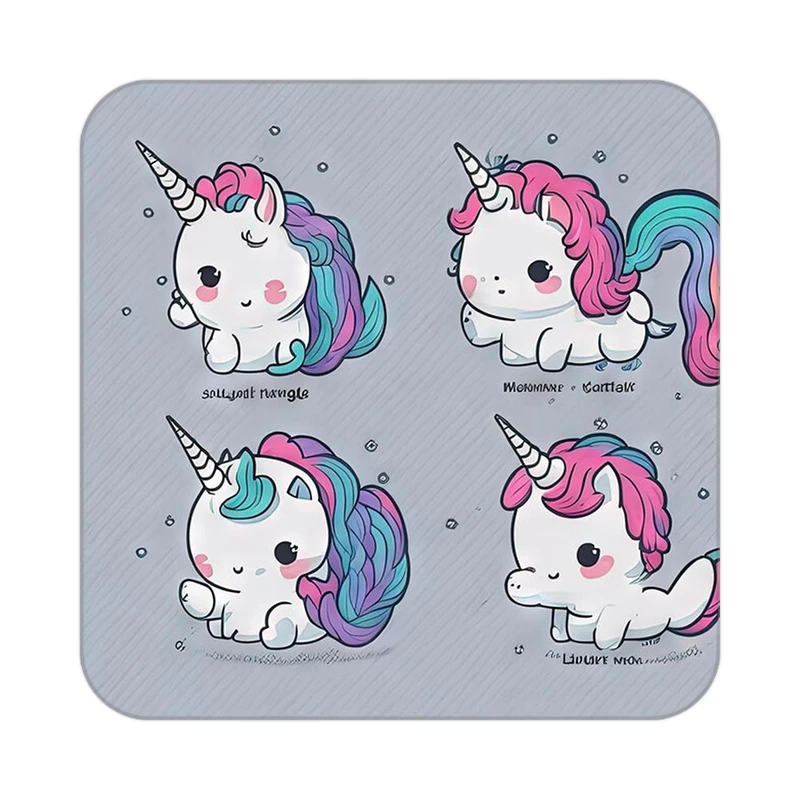 زیر لیوانی کاکتی طرح اسب تک شاخ و یونیکورن مدل mp30572