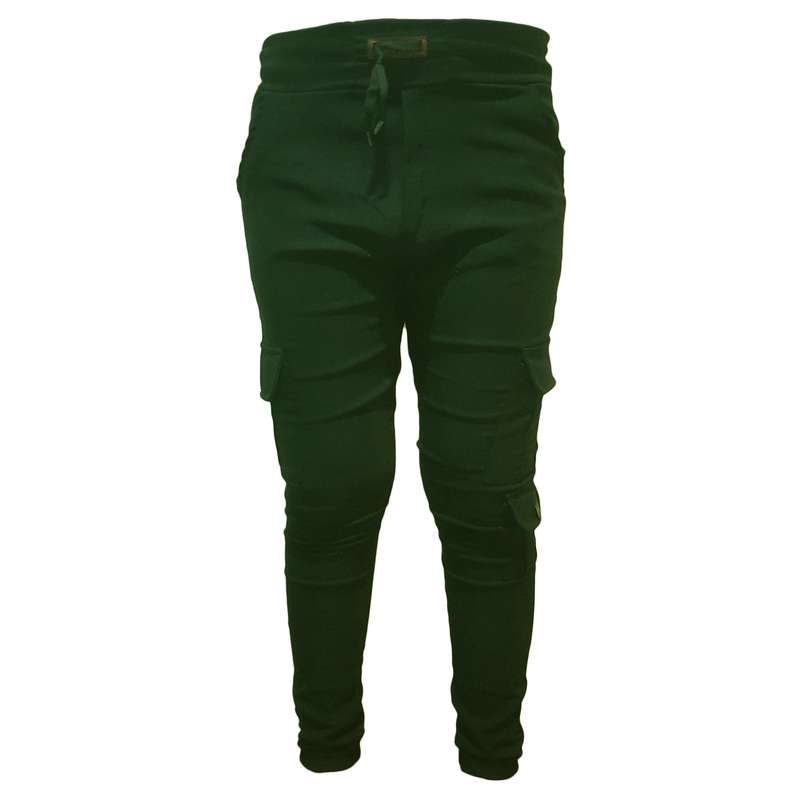 شلوار مردانه جامه آسمان آبی مدل اسلش چند جیب 011 رنگ یشمی