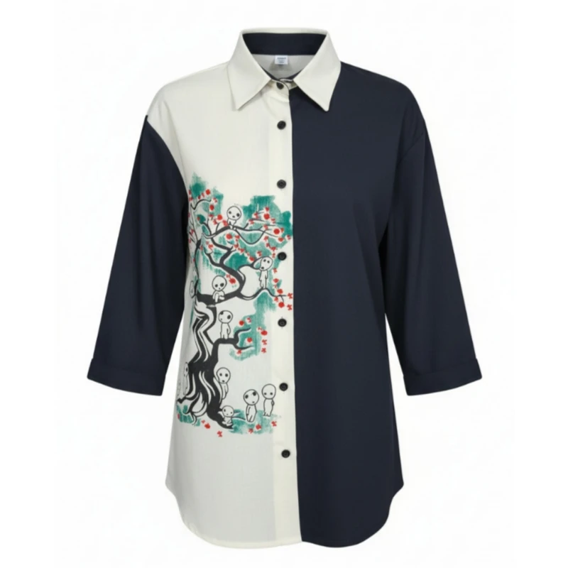 شومیز آستین سه ربع یقه برگردان زنانه مدل 112748