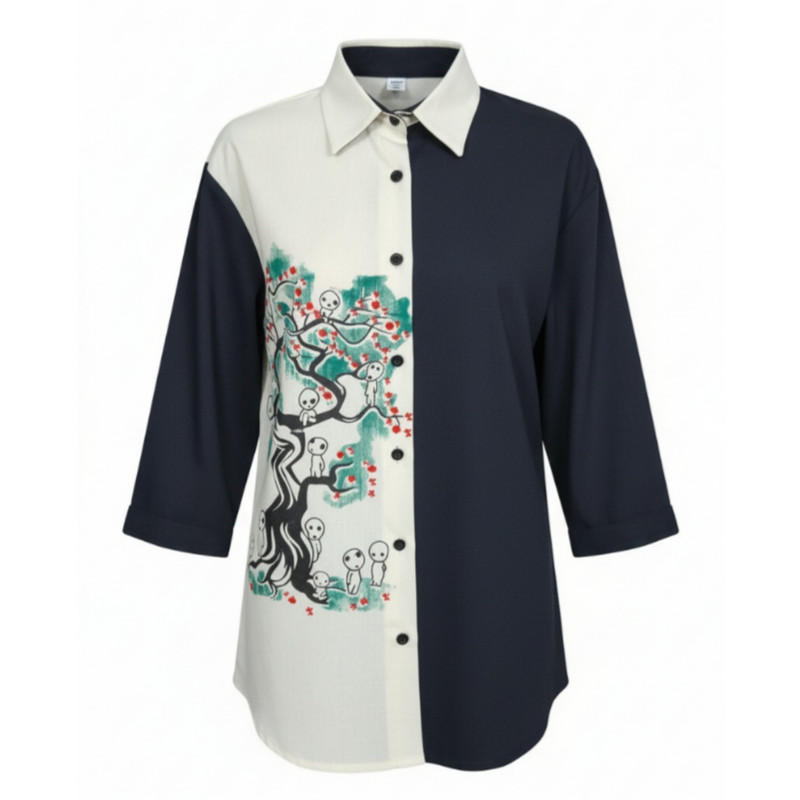 شومیز آستین سه ربع یقه برگردان زنانه مدل 112748