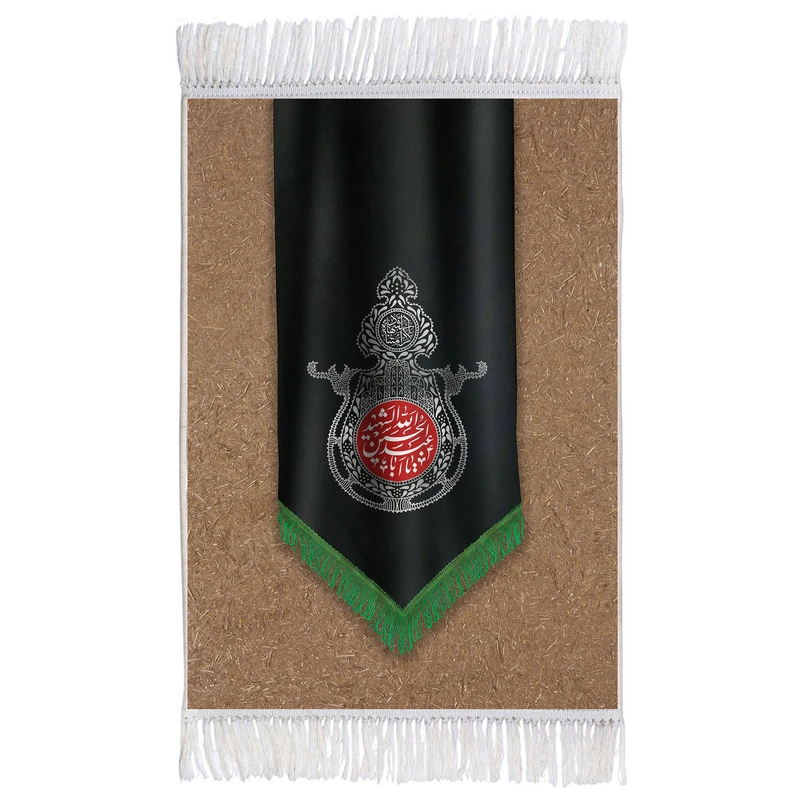 فرش ماشینی دیوارکوب اطلس آبی طرح یا ابا عبدالله حسین مدل T2635