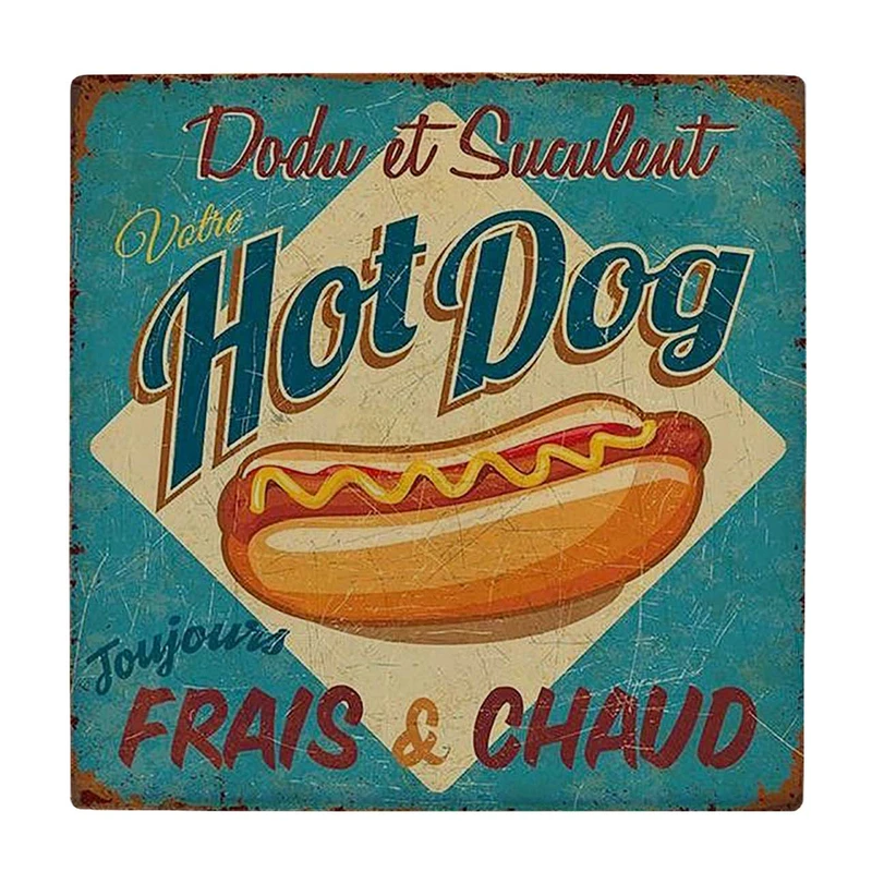 زیر لیوانی  طرح نقاشی تبلیغ کلاسیک ساندویج هات داگ کد    6104589_5375