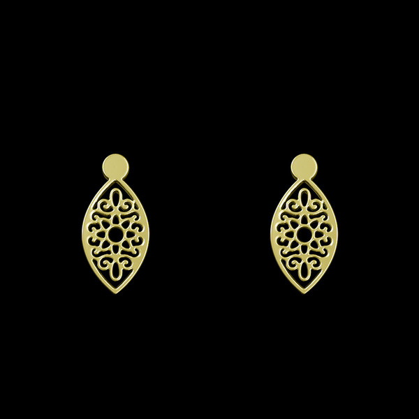 گوشواره طلا 18 عیار زنانه مدوپد مدل هندسی کد GA1-10766