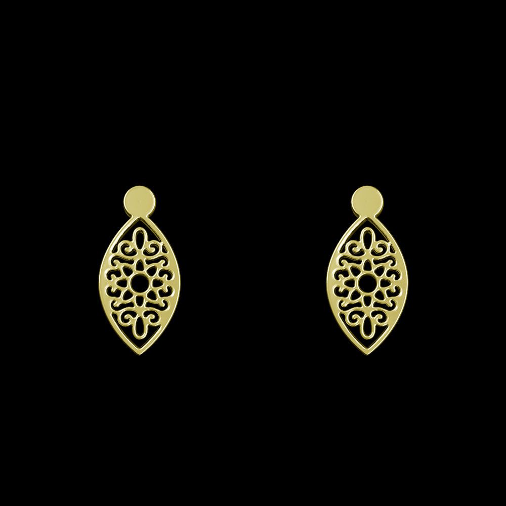 گوشواره طلا 18 عیار زنانه مدوپد مدل هندسی کد GA1-10766 -  - 1