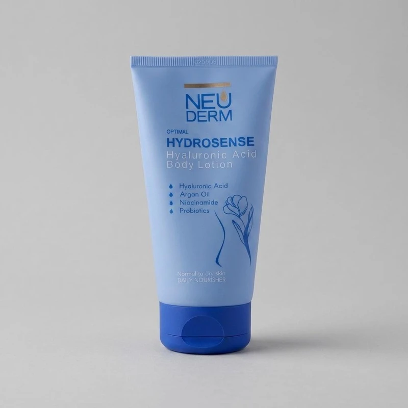 لوسیون بدن نئودرم مدل Hyaluronic Acid حجم 150 میلی‌لیتر مناسب انواع پوست با خاصیت آبرسانی، نرم‌کنندگی و تقویت‌کننده پوست
