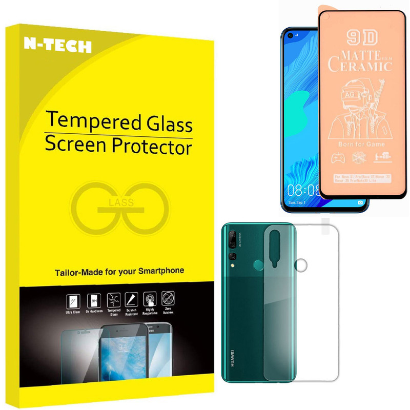  محافظ صفحه نمایش سرامیکی مات انتک مدل CRBKM-01 مناسب برای گوشی موبایل هوآوی Y9 Prime 2019 به همراه محافظ پشت گوشی 