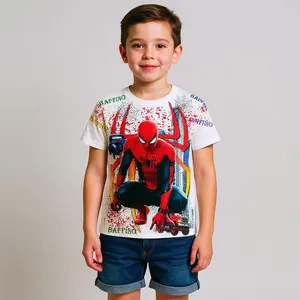 تی شرت آستین کوتاه پسرانه مدل مرد عنکبوتی کد S20 رنگ سفید