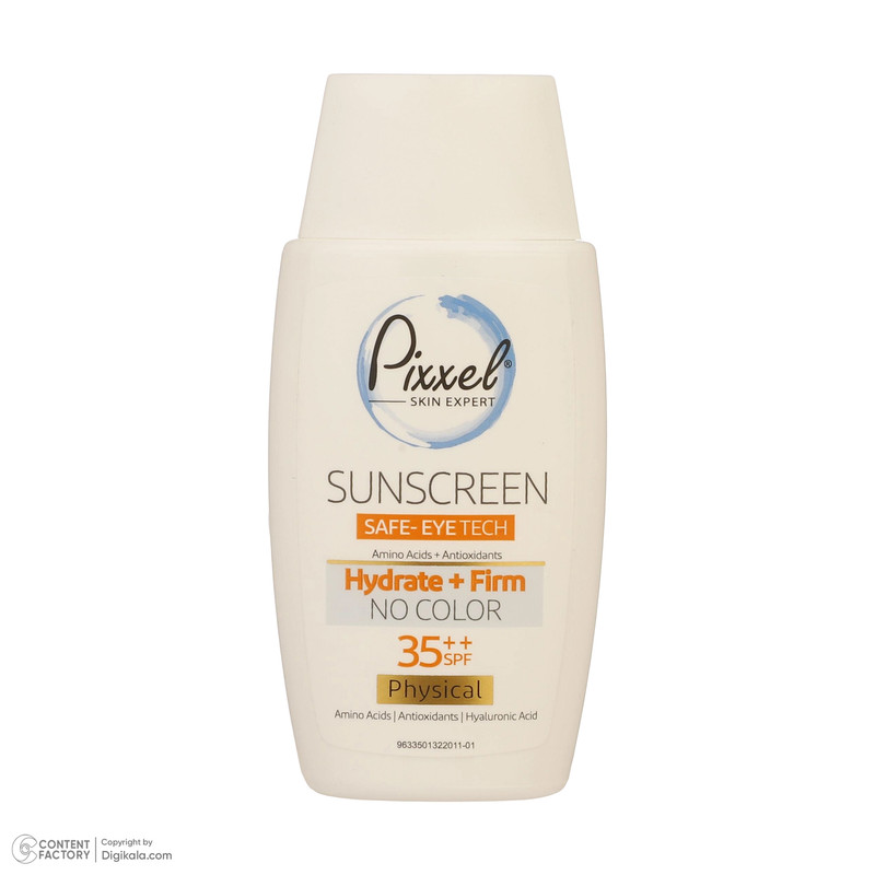 کرم ضد آفتاب بدون رنگ پیکسل SPF35 ‌مدل Physical مناسب انواع پوست‌ حجم 50 میلی‌لیتر