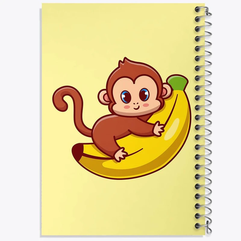 دفتر ژورنال نویسی 50 برگ خندالو مدل نقطه ای طرح حیوانات بامزه میمون کد 25399