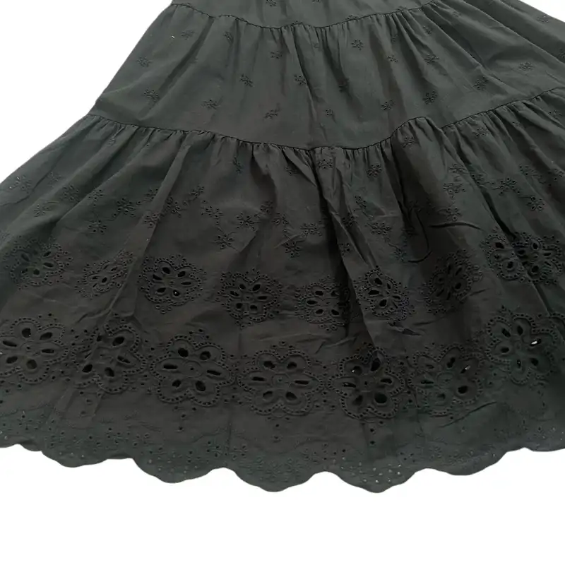 دامن نیم کلوش زنانه مدل خامه دوزی رنگ مشکی