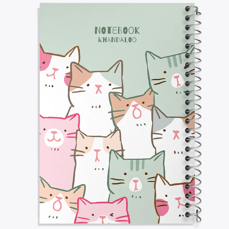 دفتر ژورنال نویسی 50 برگ خندالو مدل نقطه ای طرح گربه های کیوت کد N1359