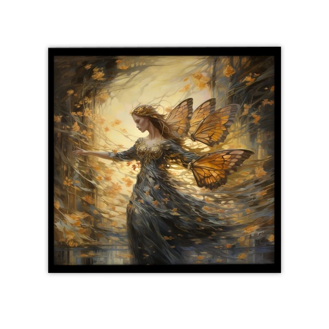 تابلو نوری بکلیت طرح دکوراتیو چهره و پروانه مدل B-MID-18873