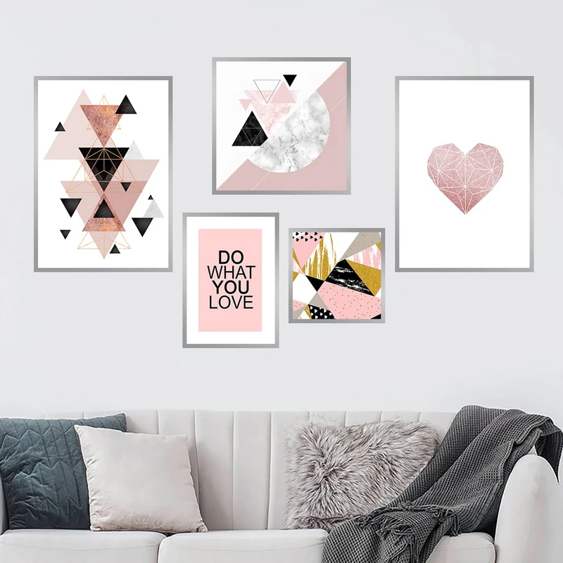 تابلو بکلیت طرح نقاشی کوبیسم و مینیمال مدل SI-887 مجموعه 5 عددی