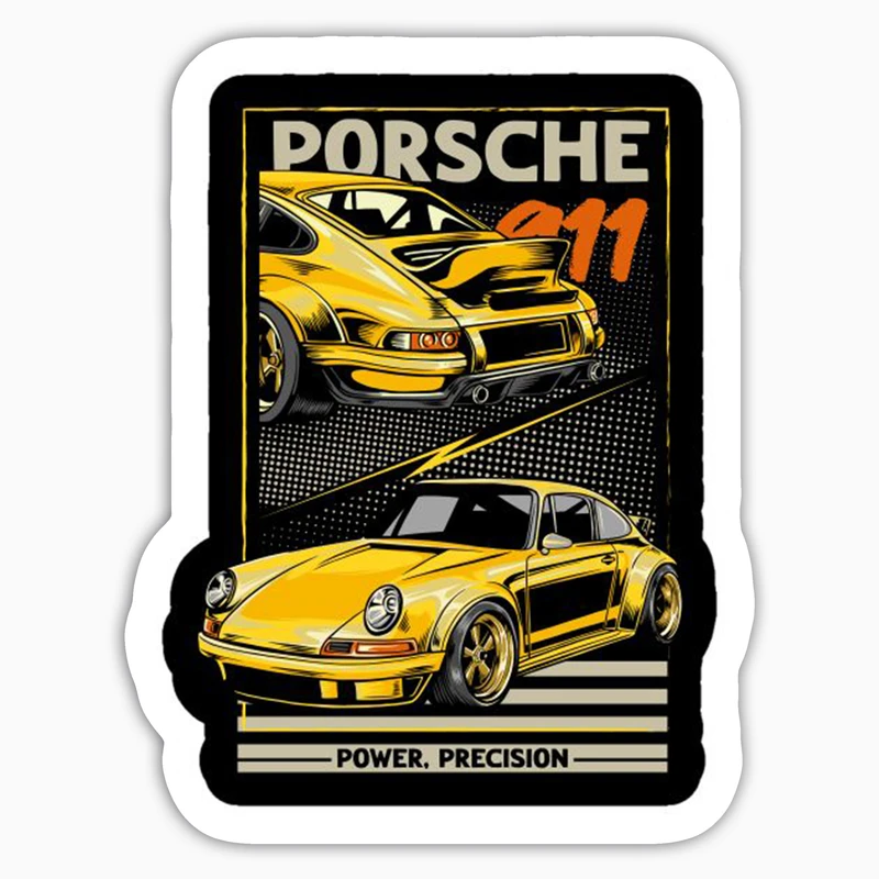 استیکر لپ تاپ و موبایل بووم طرح ماشین مدل Porsche 911 PowerX کد AG10
