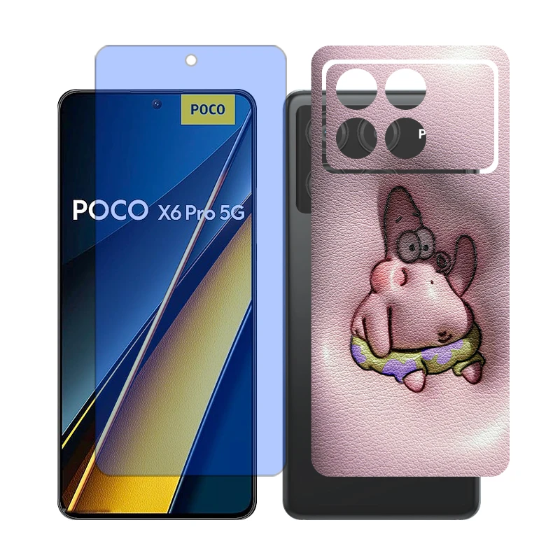 محافظ صفحه نمایش آنتی بلو گلس مدل Together مناسب برای گوشی موبایل شیائومی Poco X6 Pro به همراه برچسب پوششی پشت گوشی 