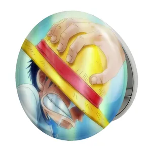 آینه جیبی خندالو طرح لوفی دی مانکی انیمه وان پیس One Piece مدل تاشو کد 11436 