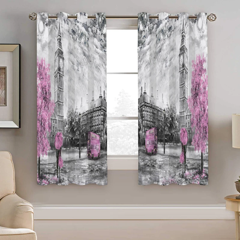 پرده نیروانا طرح برج ساعت مدل مخمل کد 4374 سایز 140×200 سانتی متر