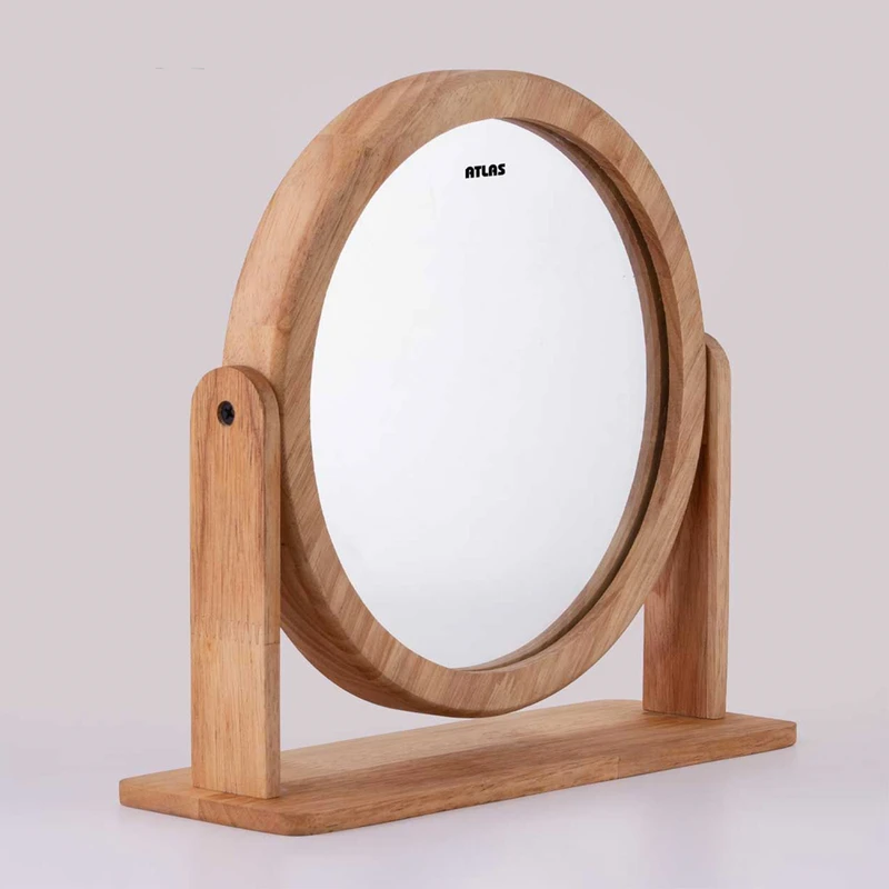 آینه رومیزی اطلس مدل نهال طرح چوب کد 21*21