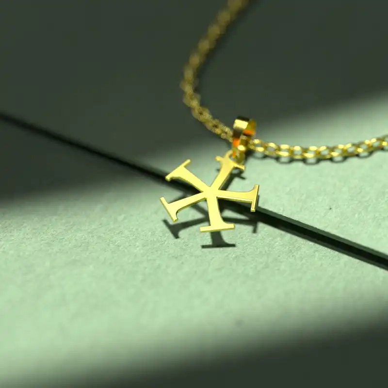 گردنبند طلا 18 عیار زنانه مدوپد مدل هندسی کد F3-1-1191