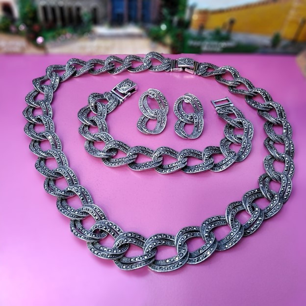 نیم ست نقره زنانه مدل  glsr-903