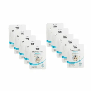 ماسک صورت و گردن تی وی او مدل شیر الاغ وزن 41 گرم مجموعه 10 عددی