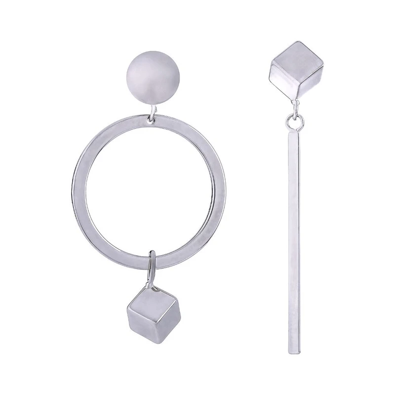 گوشواره زنانه مدل نامتقارن مدار و آویز کد MRYS-1108