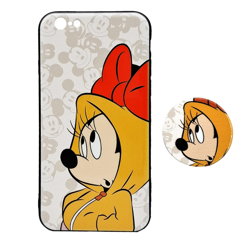 کاور مدل میکی موس مناسب برای گوشی موبایل اپل Iphone 6/6s به همراه پاپ سوکت