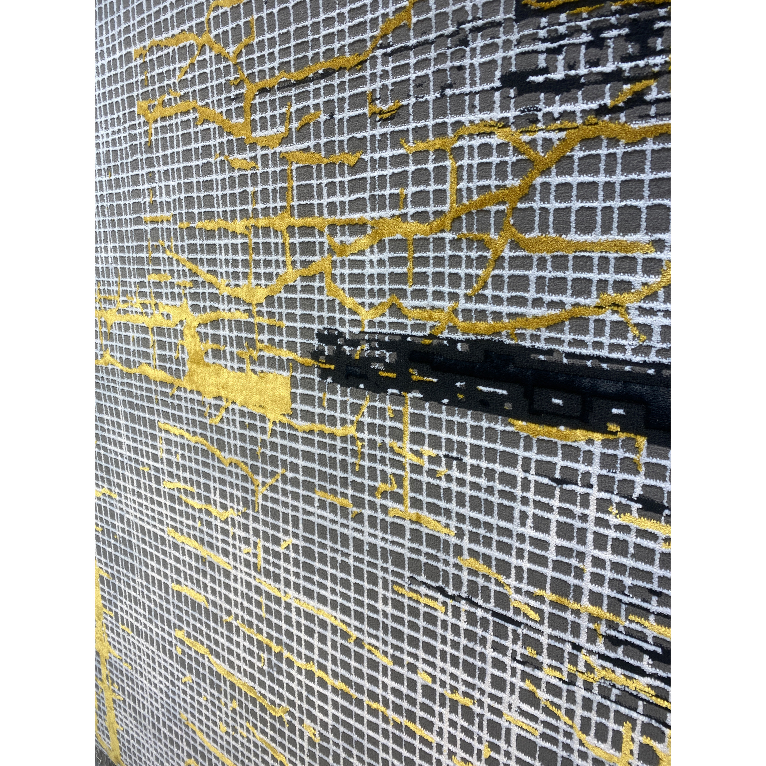 فرش ماشینی امپرو مدل گرافیت طرح مدرن پتینه 9026 زمینه طوسی