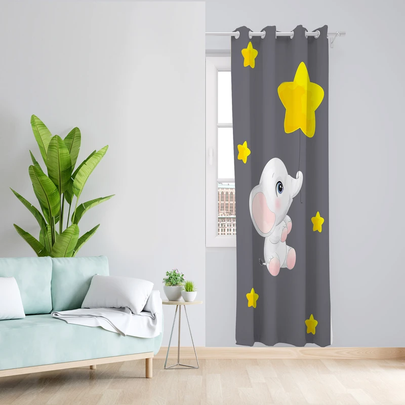 پرده طرح اتاق کودک مدل مخمل پانچی کد 1907 z سایز 140x200 سانتی متر